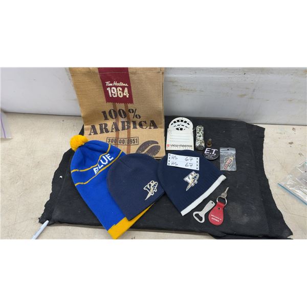 Winnipeg Blue Bombers Toques, View-Master Reels, Tim Hortons Bag, Collectible Pins and More