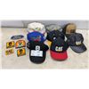 Image 1 : Vintage CAT, Daytona 500, and Husqvarna Hats with Bruce Lee and Ford Patches