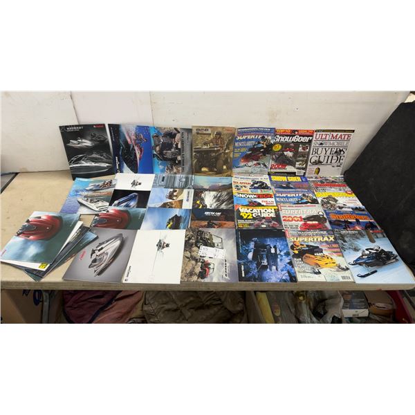 Collection of Snowmobile, ATV, and Watercraft Magazines and Product Catalogs