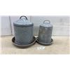 Image 1 : Two Galvanized Chicken Feeders, Brower and Oakes No. 505