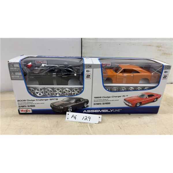 Maisto Assembly Line 1969 Dodge Charger R/T and 2008 Challenger SRT8 1:24 Scale Die-Cast Model Kit