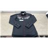 Image 1 : Fancy Black Western Dress Shirt with Fringe and Floral Embroidery, Size Medium