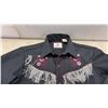 Image 2 : Fancy Black Western Dress Shirt with Fringe and Floral Embroidery, Size Medium