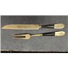 Image 4 : Lot of 11 Mid-Century 1950s Nickel Bronze Wood Handle Siam Thailand Flatware
