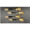 Image 5 : Lot of 11 Mid-Century 1950s Nickel Bronze Wood Handle Siam Thailand Flatware