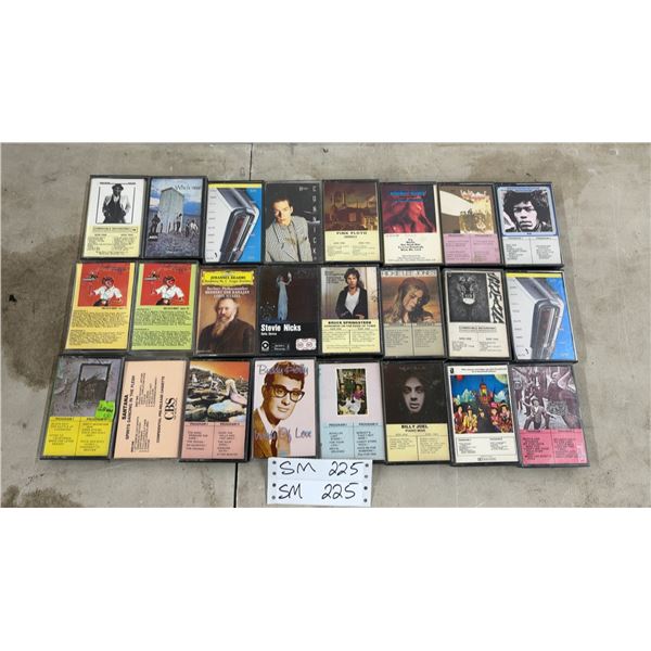Collection of 24 Vintage Cassette Tapes Including LED Zeppelin, Pink Floyd, Santana and More