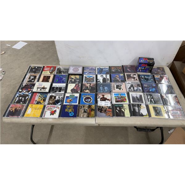 Collection of 50 Jazz, Blues, and Rock CDs Including Miles Davis, Ella Fitzgerald, and More
