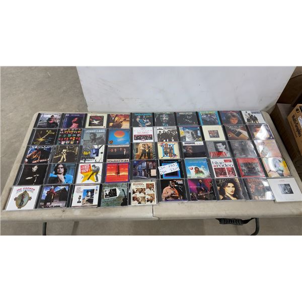 Collection of 50 Blues, Jazz, and Rock CDs Including B.B. King, Stevie Ray Vaughan, and More