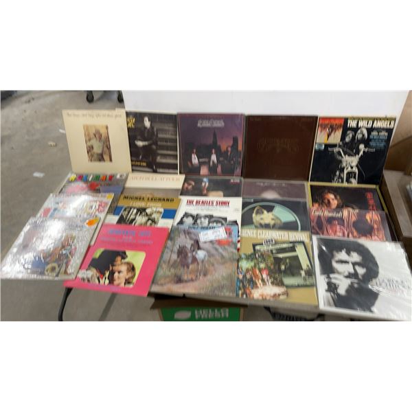 20 Vinyl Lp Records Including Beatles, Bee Gees, Billy Joel, CCR, and More