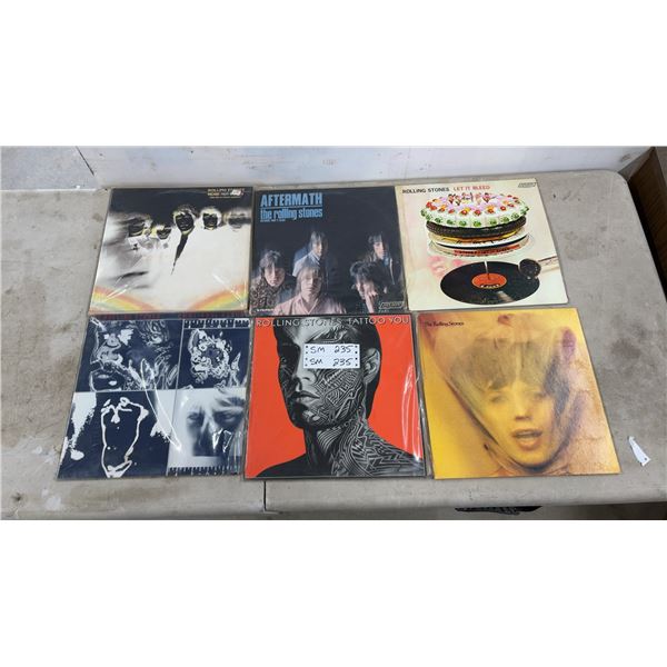 6 Rolling Stones Vinyl Record Albums Including Tattoo You, Aftermath, Let It Bleed, and More