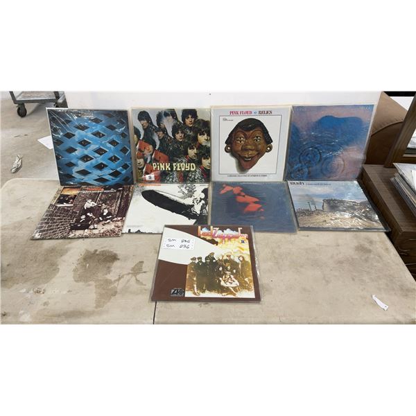 Collection of Classic Rock Vinyl Records Including Pink Floyd, LED Zeppelin, the Who, and More