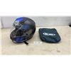 Image 1 : HJC Full-Face Motorcycle Helmet in Black with Blue Graphics and Storage Bag Sz Xl