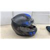 Image 3 : HJC Full-Face Motorcycle Helmet in Black with Blue Graphics and Storage Bag Sz Xl