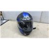 Image 4 : HJC Full-Face Motorcycle Helmet in Black with Blue Graphics and Storage Bag Sz Xl