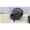 Image 7 : HJC Full-Face Motorcycle Helmet in Black with Blue Graphics and Storage Bag Sz Xl