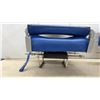 Image 3 : Pair of Blue Vinyl Folding Boat Seats with Stainless Steel Clamp Mounting Bases