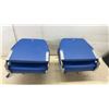 Image 5 : Pair of Blue Vinyl Folding Boat Seats with Stainless Steel Clamp Mounting Bases