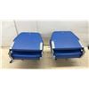 Image 6 : Pair of Blue Vinyl Folding Boat Seats with Stainless Steel Clamp Mounting Bases