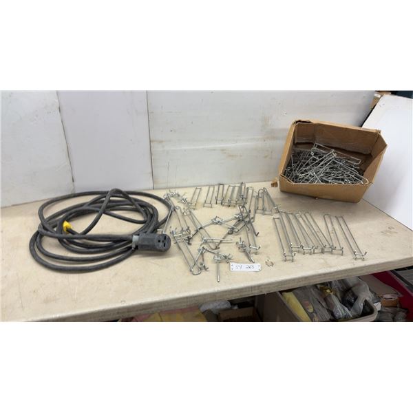 30-Amp 250-Volt Extension Cord with NEMA 10-30 Receptacle, 10-3 SOOW Cable, Pegboard Hooks & Black