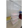 Image 2 : Four Clear Plastic Storage Bins with Lids and Manitoba Literature Contents