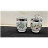 Image 2 : Six Royal Worcester Porcelain Egg Coddlers with Chrome Lids and Recipe Booklet