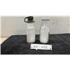 Image 1 : Two Vintage Dairy Bottles: Mojonnier Testing Bottle and Cow Milk Bottle with Lid