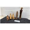 Image 1 : Collection of Five Hand-Carved Wooden Figures, Talkest 11"