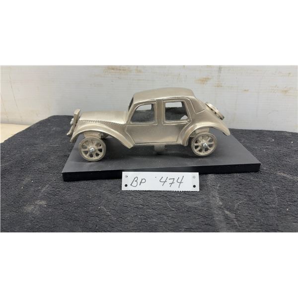 Vintage Polished Cast Aluminum Car Model, 11 x 4" H X 3 1/2" W