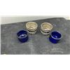 Image 2 : English Pewter Mustard Pot, Cobalt Glass Salt Cellars, Brass Tea Strainer, and More