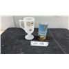 Image 1 : Manitoba Centennial 1970 Roco Milk Glass Pedestal Mug and Winnipeg Air Souvenir Can
