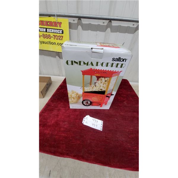 Salton Cinema Popper Old Fashioned Fresh Popcorn Hot Air Popcorn Maker with Box
