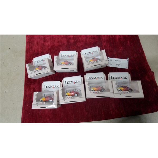 Lexmark Die-Cast Body and Chassis Promotional Hot Rod Cars, Lot of Seven 1/64 Scale