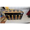 Image 1 : Antique Dome-Top Steamer Trunk with Oak Slats and Brass Hardware 30 x 18 x 16"