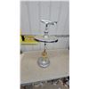 Image 1 : Art Deco Chrome Airplane Ashtray Stand with Slag Glass Accent Plane Needs Fastening