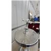 Image 7 : Art Deco Chrome Airplane Ashtray Stand with Slag Glass Accent Plane Needs Fastening
