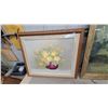 Image 2 : Two Framed Floral Still Life Paintings with Oak Frames Biggest One 29 x 35"