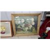 Image 4 : Two Framed Floral Still Life Paintings with Oak Frames Biggest One 29 x 35"