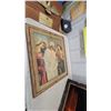 Image 8 : Two Framed Artworks: Landscape Print and Velvet Ship Painting 30 x 39"