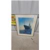 Image 1 : Framed "Morning Mist" Canadian Naval Ship Photograph, Halifax Harbour 17 x 21"