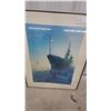 Image 2 : Framed "Morning Mist" Canadian Naval Ship Photograph, Halifax Harbour 17 x 21"
