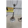Image 3 : Vintage Chrome Double-Arm Table Lamp with Glass Shades and Decorative Smoking Stand Not Complete
