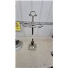 Image 4 : Vintage Chrome Double-Arm Table Lamp with Glass Shades and Decorative Smoking Stand Not Complete
