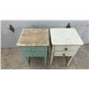 Image 11 : Pair of Vintage Painted Wood Two-Drawer Nightstands with Towel Bars, 30 x 18 x 18"