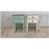 Image 1 : Pair of Vintage Painted Wood Two-Drawer Nightstands with Towel Bars, 30 x 18 x 18"