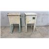Image 2 : Pair of Vintage Painted Wood Two-Drawer Nightstands with Towel Bars, 30 x 18 x 18"
