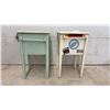 Image 3 : Pair of Vintage Painted Wood Two-Drawer Nightstands with Towel Bars, 30 x 18 x 18"