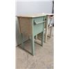 Image 5 : Pair of Vintage Painted Wood Two-Drawer Nightstands with Towel Bars, 30 x 18 x 18"