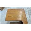 Image 11 : Antique Oak School Desk with Attached Chair and Under-Seat Storage Compartment