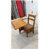 Image 12 : Antique Oak School Desk with Attached Chair and Under-Seat Storage Compartment