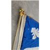 Image 5 : Quebec Fleurdelisé Provincial Flag with Wooden Pole and Brass Finial46 X 72"